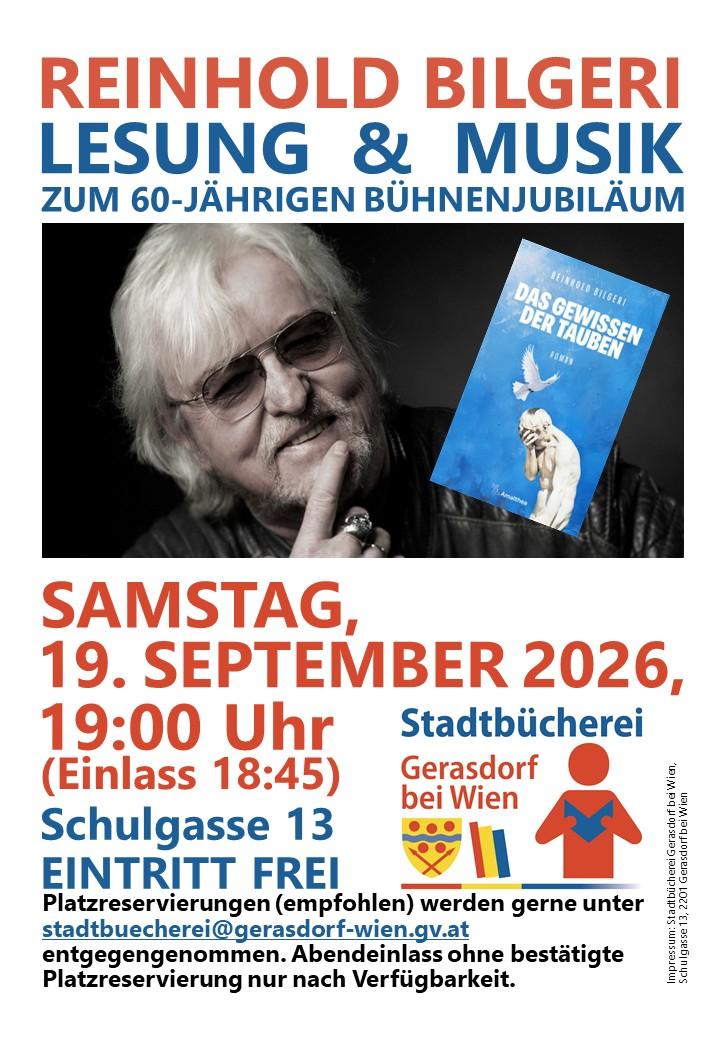 Plakat Ankündigung für die Lesung mit Reinhold Bilgeri