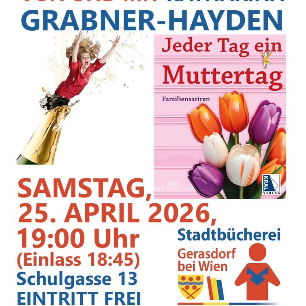 Plakat für Lesekabarett Katharina Grabner-Hayden