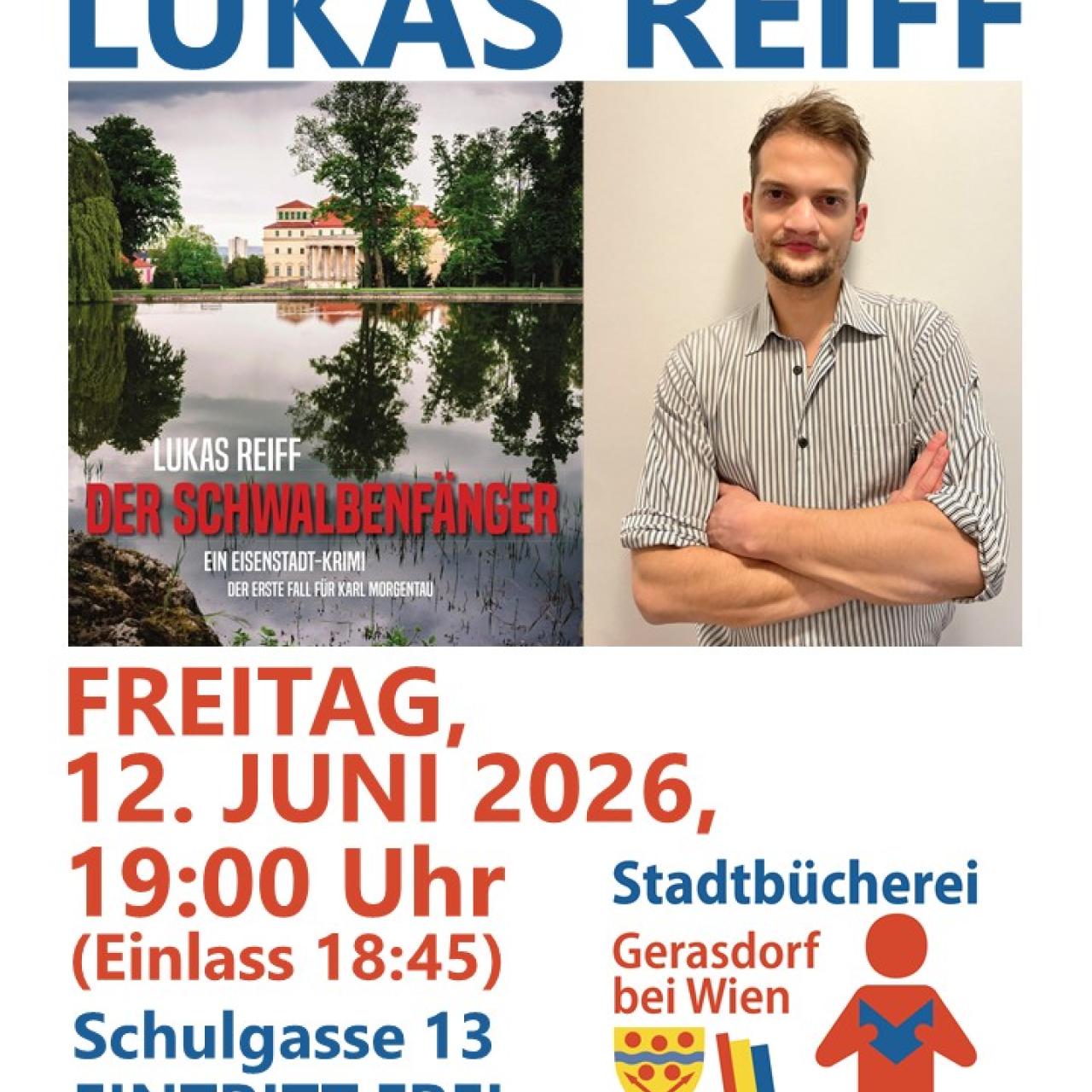 Plakat über Krimilesung mit Lukas Reiff